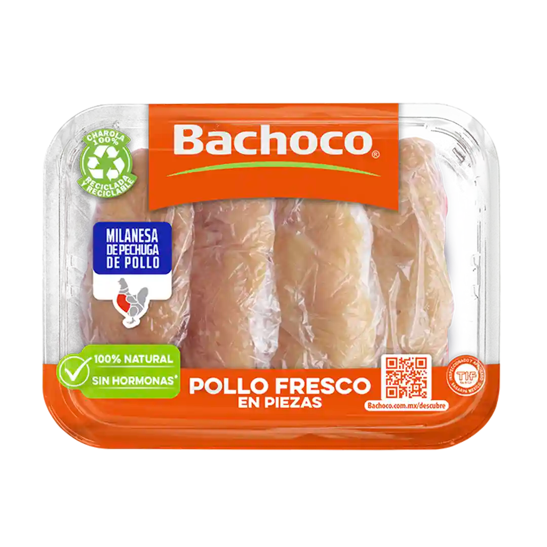 MILANESA DE PECHUGA DE POLLO ENCHAROLADO BACHOCO