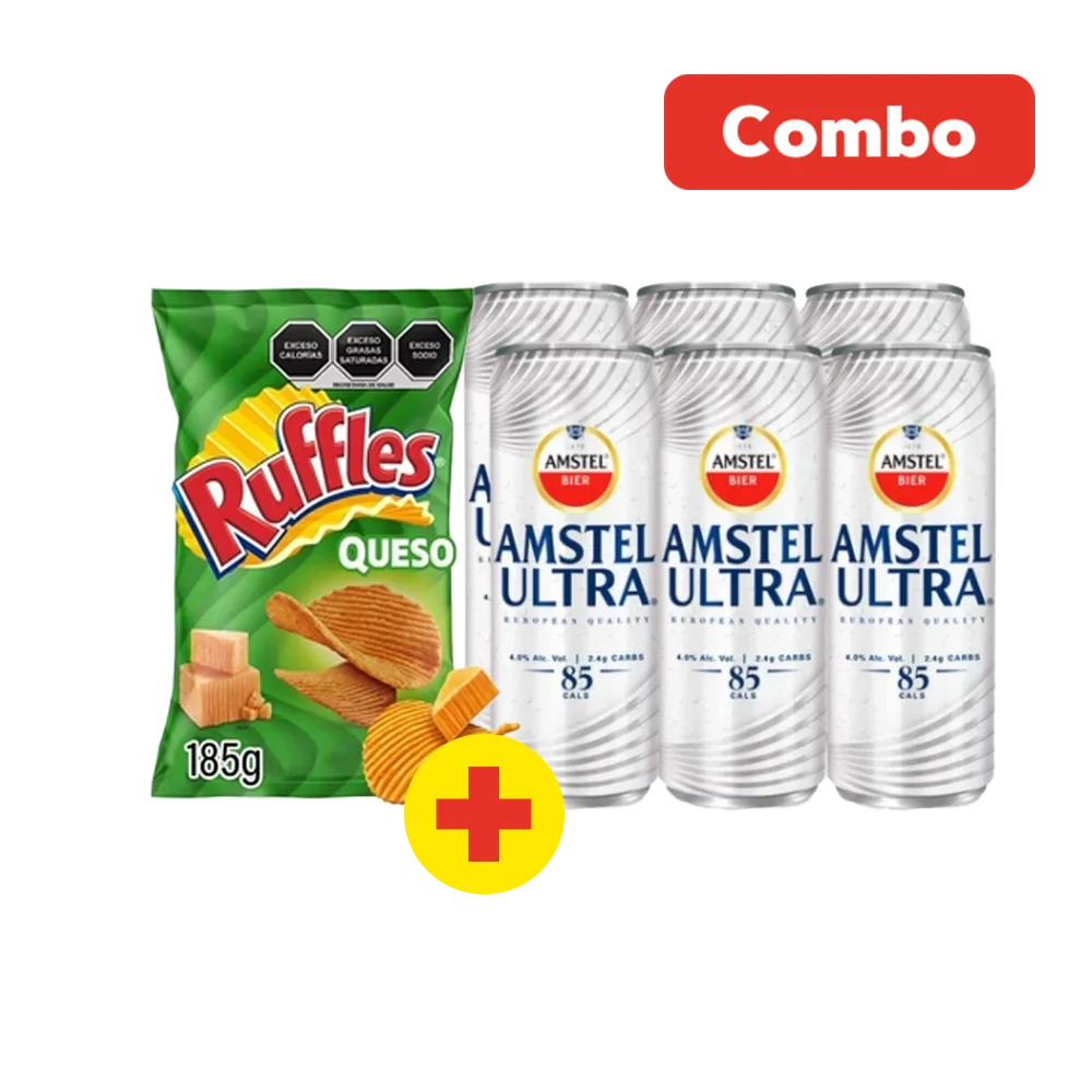 COMBO AMSTEL ULTRA + RUFFLES 1  PAQ.