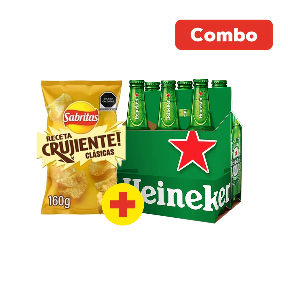 COMBO HEINEKEN + PAPAS SABRITAS 1  PAQ.