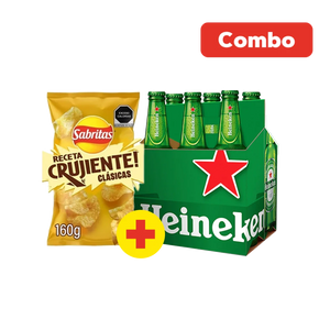 COMBO HEINEKEN + PAPAS SABRITAS 1  PAQ.