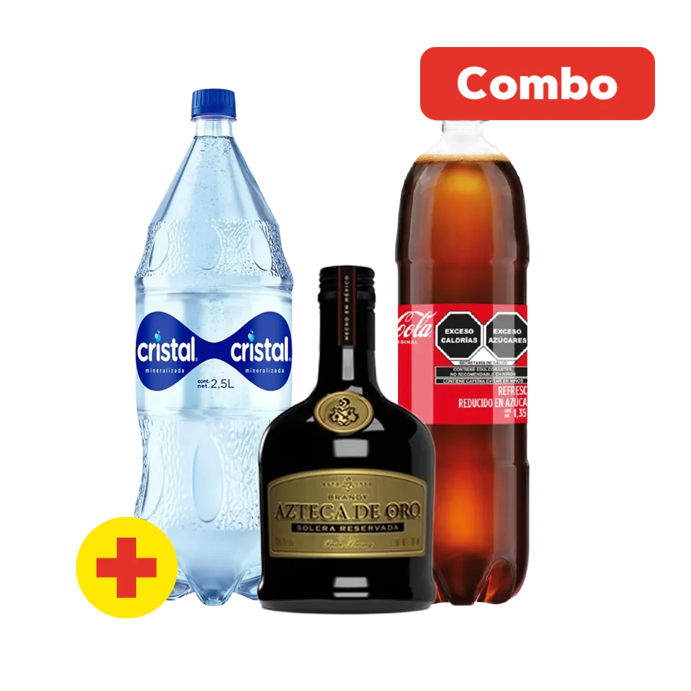 COMBO AZTECA DE ORO + COCA COLA + AGUA MINERAL 1  PAQ.