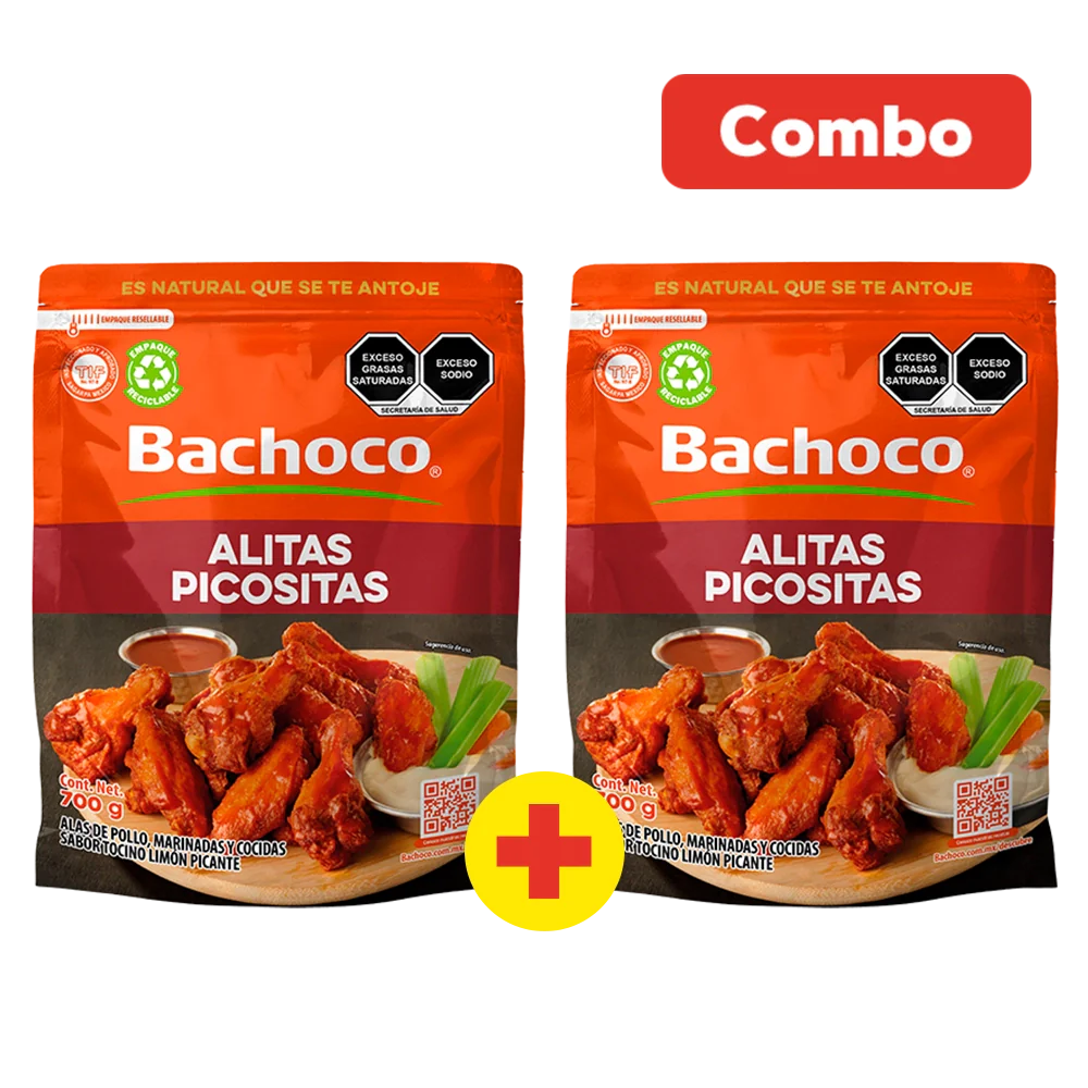 COMBO  DE ALITAS DE POLLO PICOSITAS BACHOCO 700  GR.