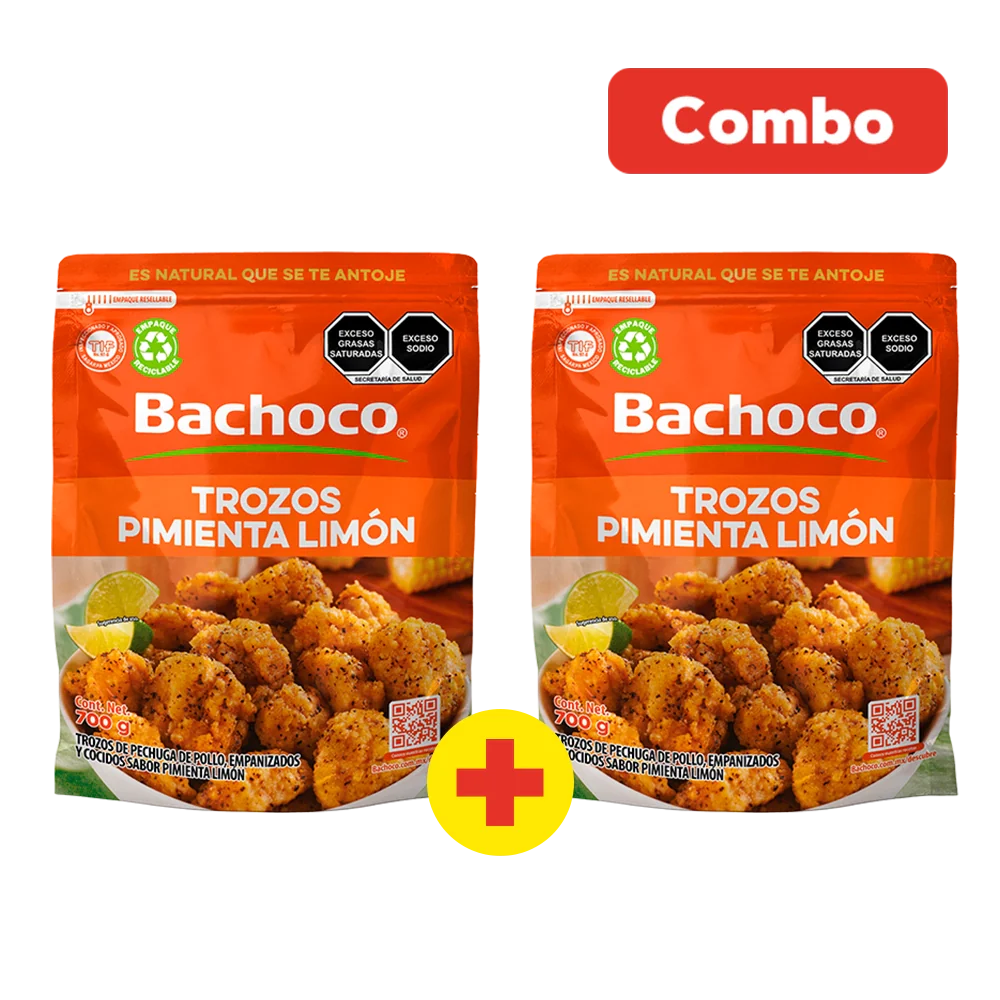 COMBO  PIEZAS DE TROZOS DE PECHUGA PIMIENTA LIMON BACHOCO 700  GR.