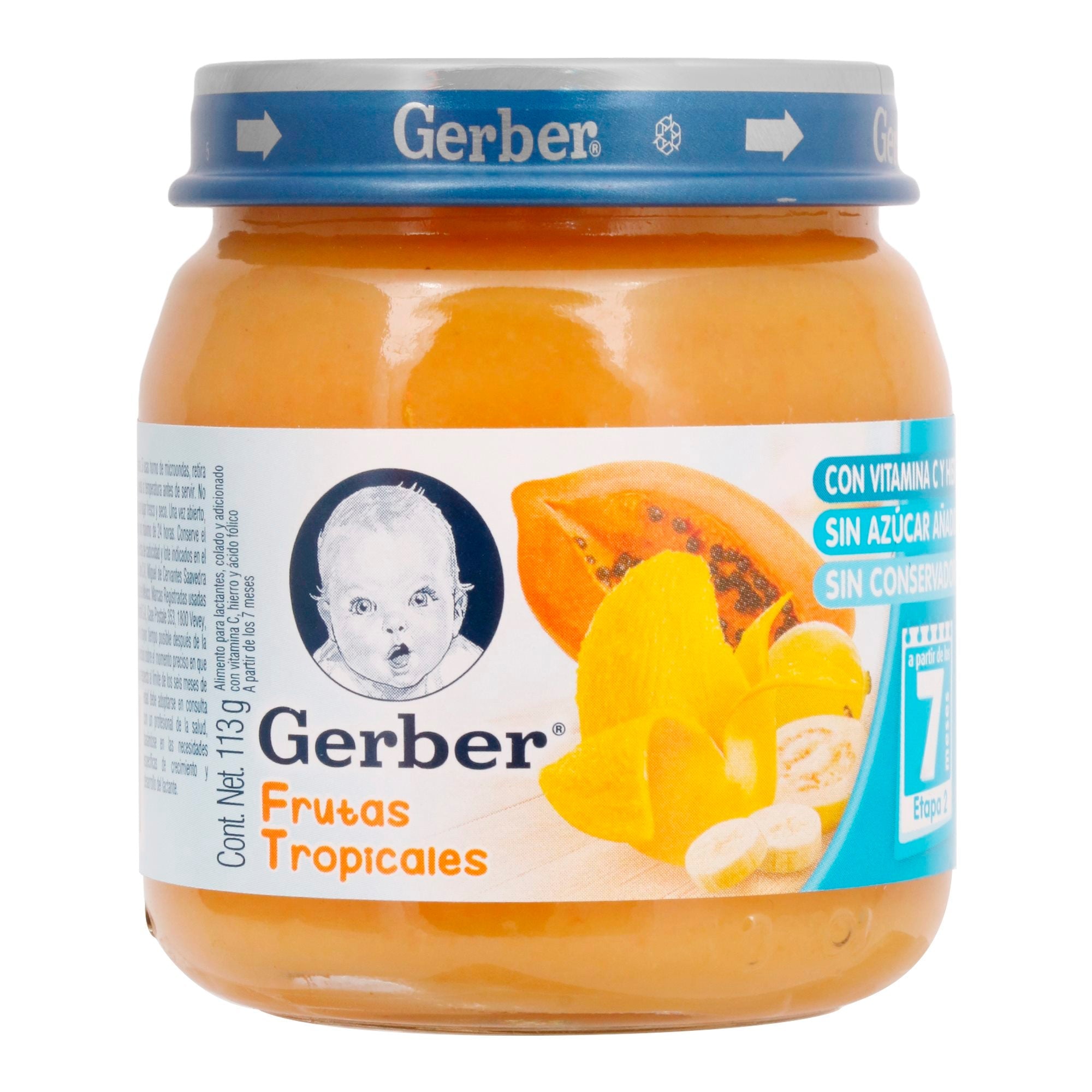 GERBER 2DA ETAPA FRUTAS TROPICALES FRASCO 113  GR.