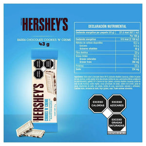 CHOCOLATE HERSHEY´S BARRA  COOKIES CREME 43  GR.