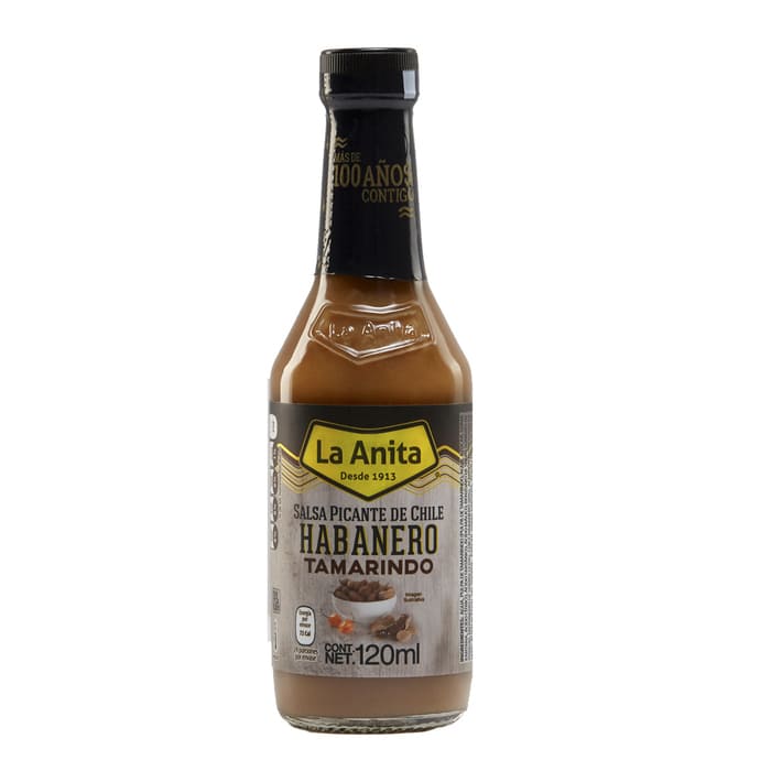 SALSA DE CHILE HABANERO/TAMARINDO LA ANITA BOTELLA 120  ML.