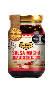 SALSA MACHA DE CHILE DE ARBOL LA ANITA FRASCO 230  GR.