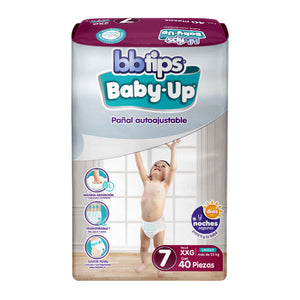 PAÑAL INFANTIL AUTOAJUSTABLE BBTIPS BABY UP XXG TALLA 7 40  PZA.