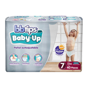 PAÑAL INFANTIL AUTOAJUSTABLE BBTIPS BABY UP XXG TALLA 7 40  PZA.