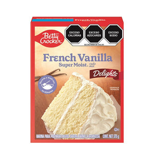 HARINA PARA PREPARAR PASTEL SABOR A VAINILLA FRANCESA BETTY CROCKER CAJA 375  GR.