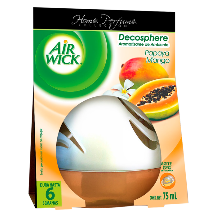 AROMATIZANTE AIR WICK DECOSPHERE PAPAYA & MANGO 75  ML.