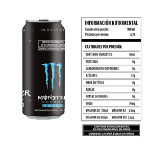 BEBIDA ENERGIZANTE MONSTER LO CARB 473  ML.