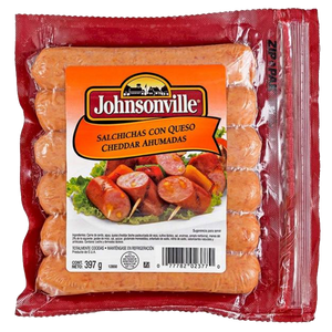 SALCHICHA AHUMADA CON QUESO CHEDDAR JOHNSONVILLE 397  GR.