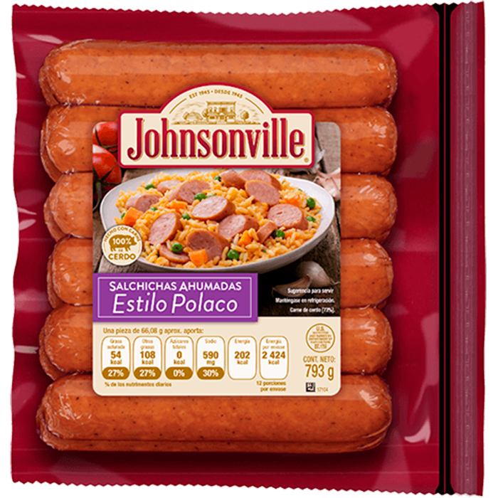 SALCHICHA AHUMADA JOHNSONVILLE ESTILO POLACO 397  GR.