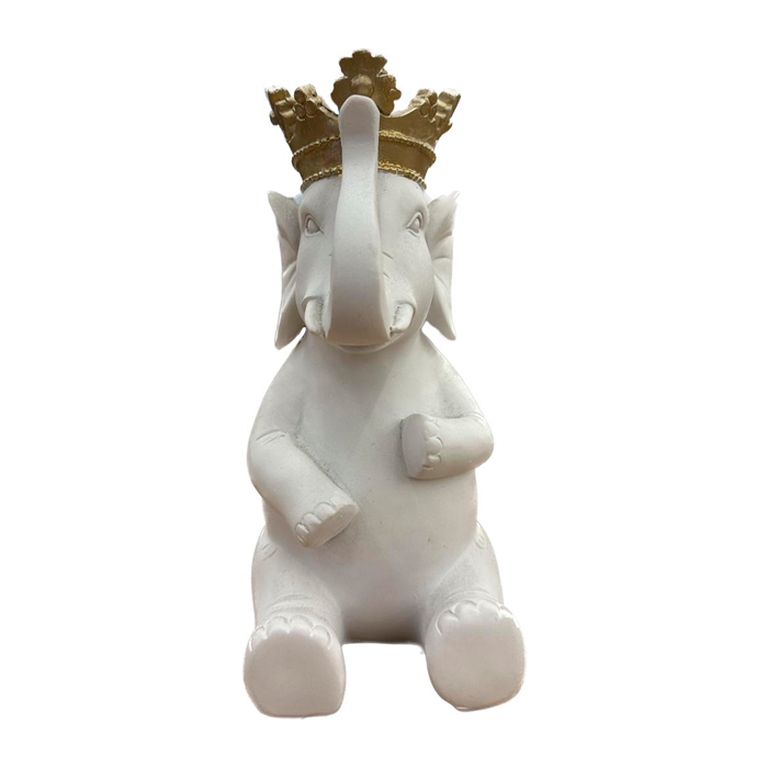 FIGURA DECO ELEFANTE CON CORONA MOD.15096-04 1  PZA.