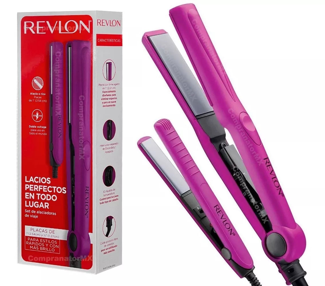 COMBO 2 PLANCHAS ALACIADORAS REVLON 1 PUL Y .5 PUL 1  PZA.