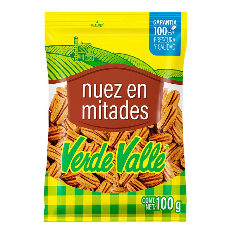 NUEZ EN MITADES VERDE VALLE 100  GR.