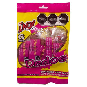 DULCE INDY DEDOS BOLSA 6 PZAS 120  GR.