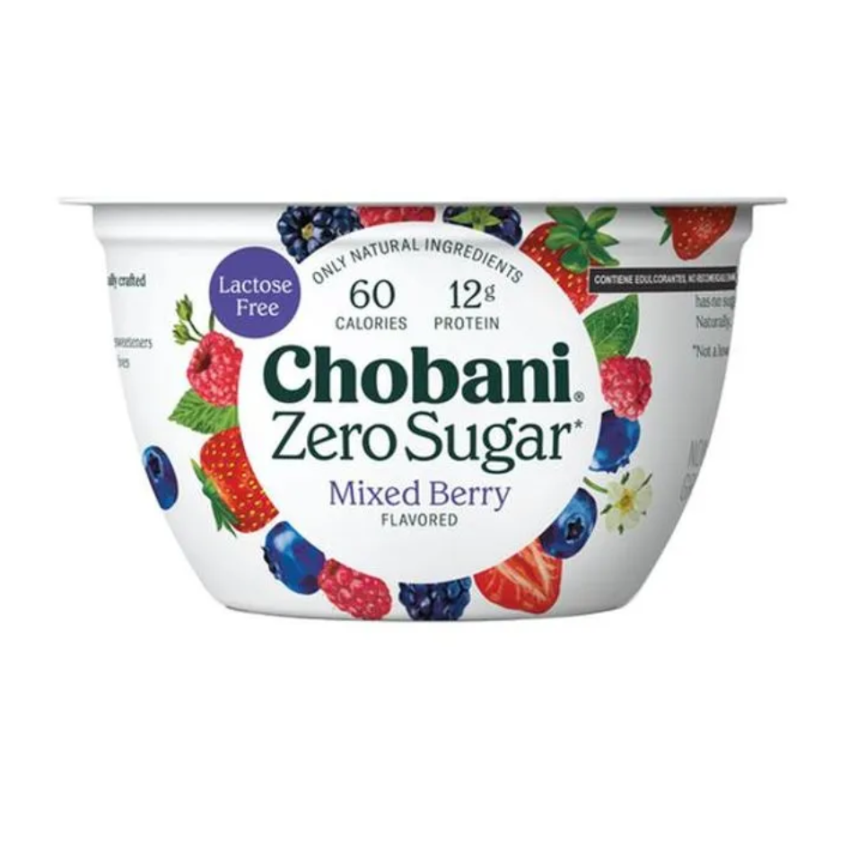 YOGHURT GRIEGO FRUTOS ROJOS CHOBANI SIN AZUCAR 150  GR.