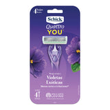 RASTRILLO DESECHABLE SCHICK QUATTRO YOU VIOLET CON 4 PZA 4  PZA.