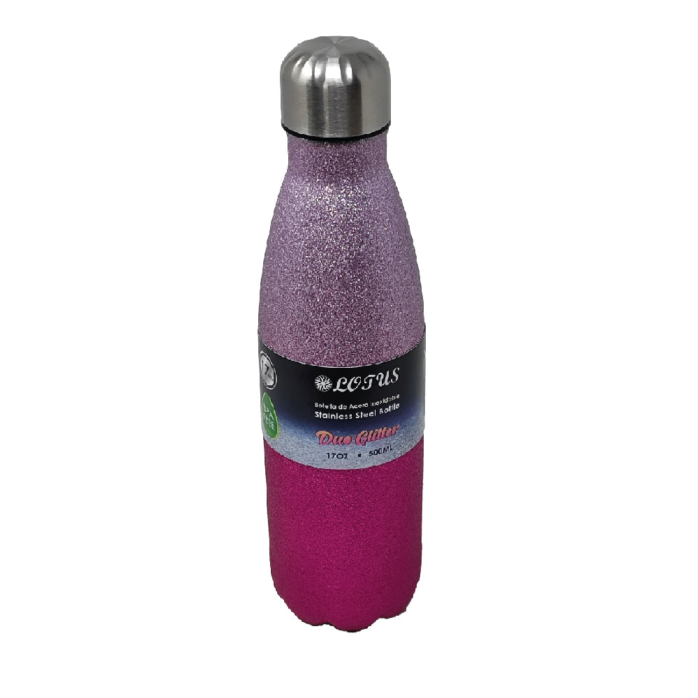 TERMO BOTELLA GLITTER SV-CK-590  ROSA 1  1