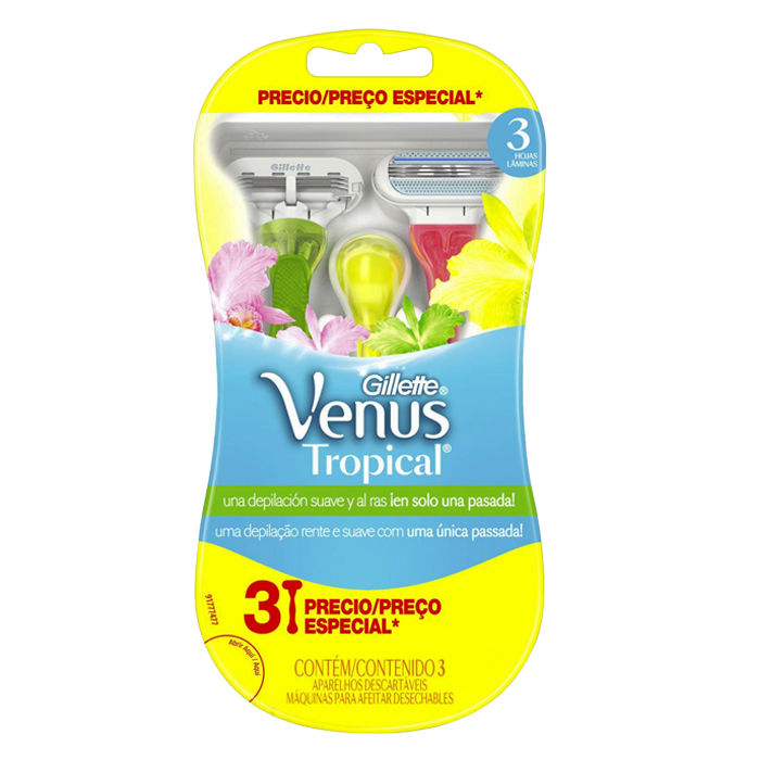 MAQUINA PARA AFEITAR GILLETTE VENUS TROPICAL 3  PZA.