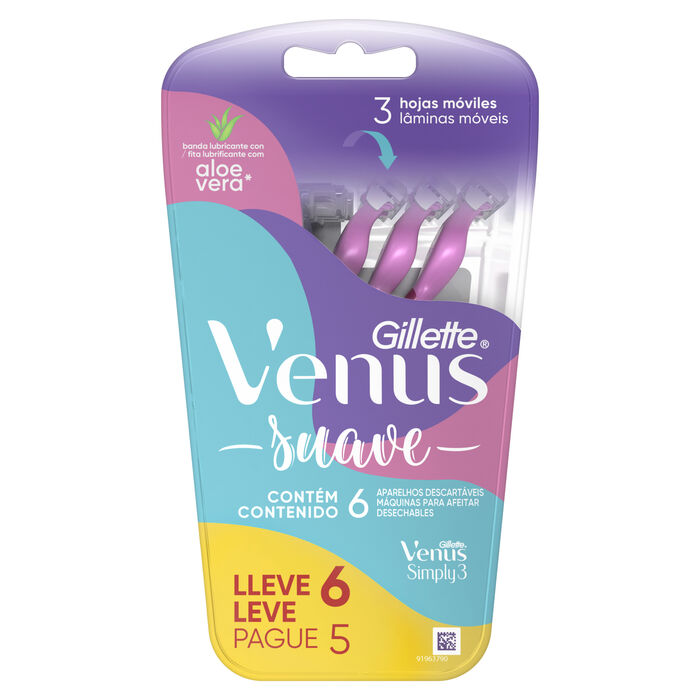 GILLETTE SIMPLY VENUS3 DESECHABLE 3/HOJAS BLISTER 6  PZA.