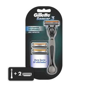 GILLETTE SENSOR 3 MÁQUINA PARA AFEITAR RECARGABLE 3  PZA.