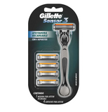 GILLETTE SENSOR 3 RASURADORA RECARGABLE RECARGABLE/CON 4 REPUESTOS 5 Pieza(s) 5  PZA.