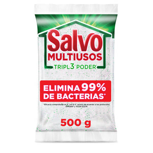 DETERGENTE EN POLVO SALVO MULTIUSOS 500  GR.