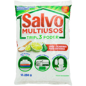 DETERGENTE EN POLVO SALVO MULTIUSOS 250  GR.