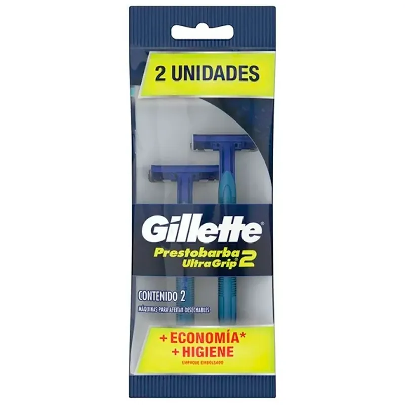 GILLETTE PRESTO BARBA ULTRAGRIP BOLSA / 2PZ 2  PZA.