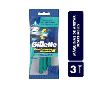 GILLETTE PRESTOBARBA 2 MÁQUINA PARA AFEITAR DESECHABLE CABEZA MÓVIL 3  PZA.