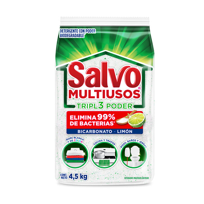 DETERGENTE EN POLVO SALVO MULTIUSOS 4.500  KG.