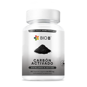 CARBÓN ACTIVADO DE COCO BIO B FRASCO 60 CAP 1  PZA.