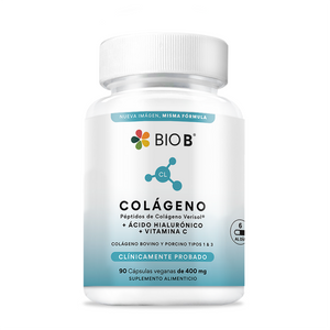 COLÁGENO ÁCIDO HIALURÓNICO Y VITAMINA C BIO B FRASCO 90 CAP 1  PZA.