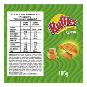 RUFFLES QUESO FAMILIAR 185  GR.