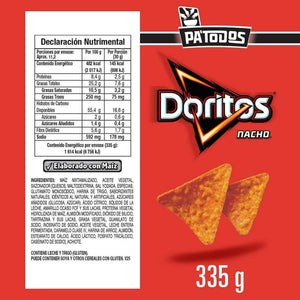 DORITOS NACHO PATODOS 335  GR.