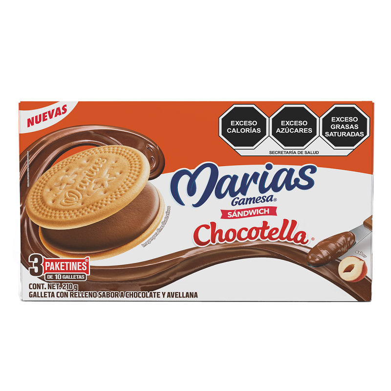 GALLETAS MARIAS CHOCOTELLA GAMESA CAJA 210  GR.