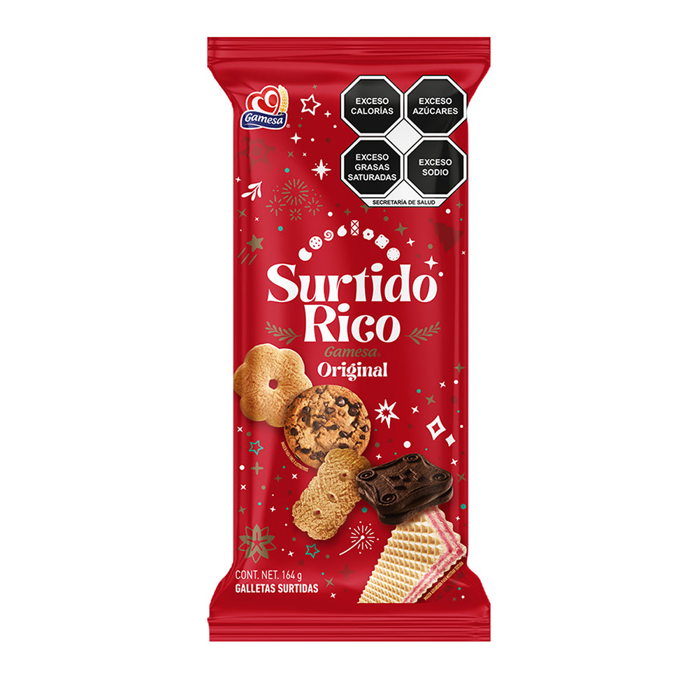 GALLETAS SURTIDO RICO GAMESA PAQUETE 164  GR.