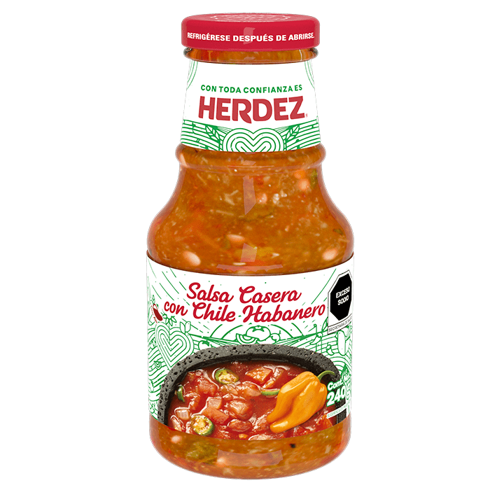 SALSA CASERA PICANTE HERDEZ  BOTELLA 240  GR.