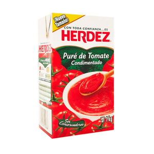 PURÉ DE TOMATE CONDIMENTADO HERDEZ TETRA 1  KG.