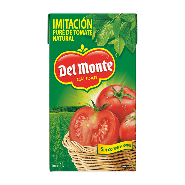 PURÉ DE TOMATE NATURAL DEL MONTE TETRA 1  LT.