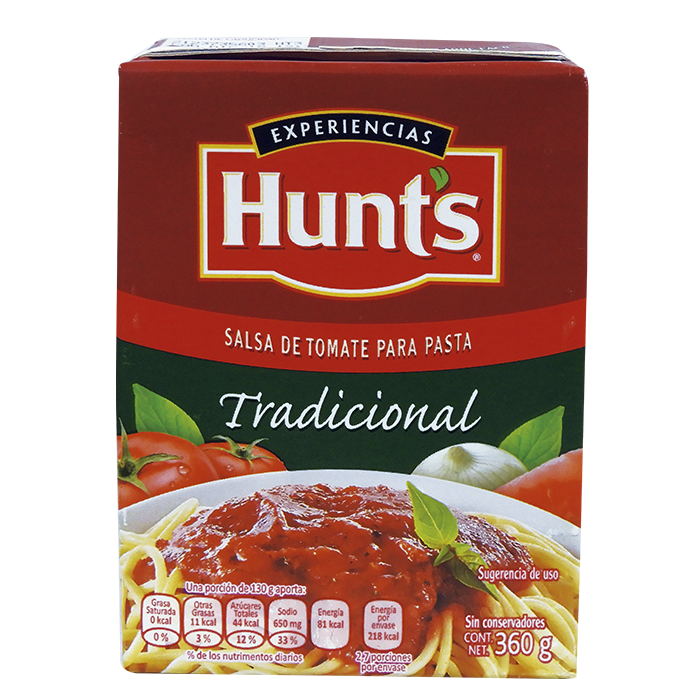 SALSA PARA PASTA TRADICIONAL HUNT´S TETRA 360  GR.