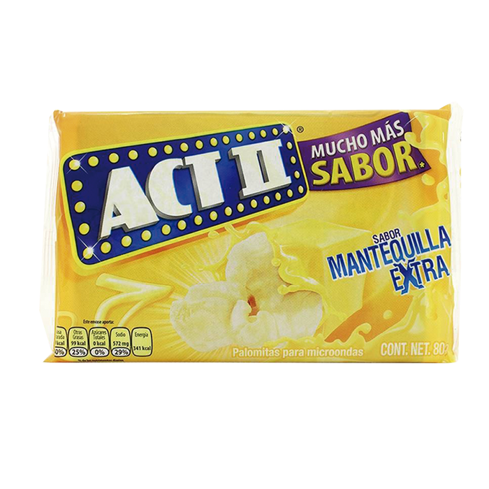 PALOMITAS ACT II SABOR MANTEQUILLA EXTRA DE 80GRS 1  PZA.