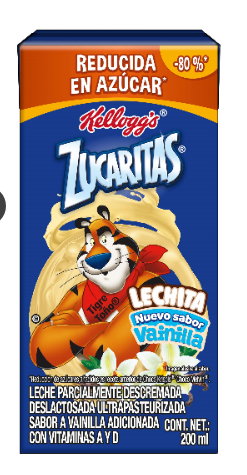 LECHITA SABOR A VAINILLA DESLACTOSADA ZUCARITAS KELLOGGS 200  ML.