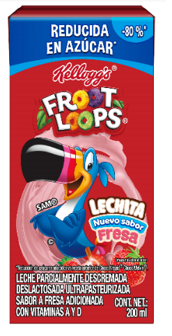 LECHITA SABOR A FRESA DESLACTOSADA FROOT LOOPS KELLOGGS 200  ML.