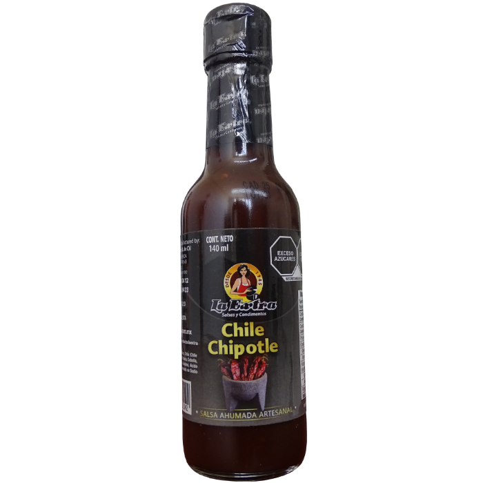 SALSA DE CHIPOTLE AHUMADA ARTESANAL LA EXTRA BOTELLA 140  ML.