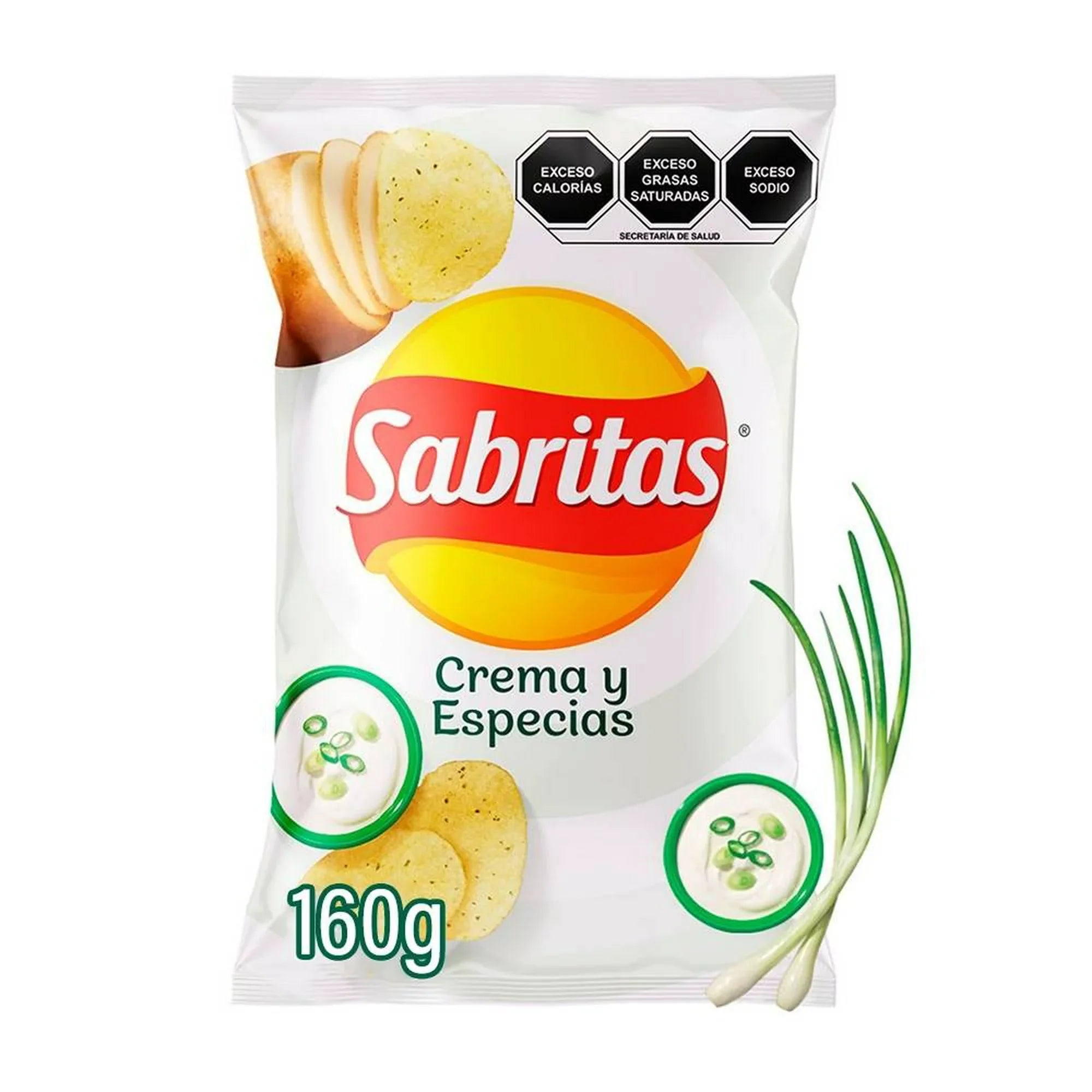 PAPAS SABRITAS CREMA Y ESPECIAS FAMILIAR 160  GR.