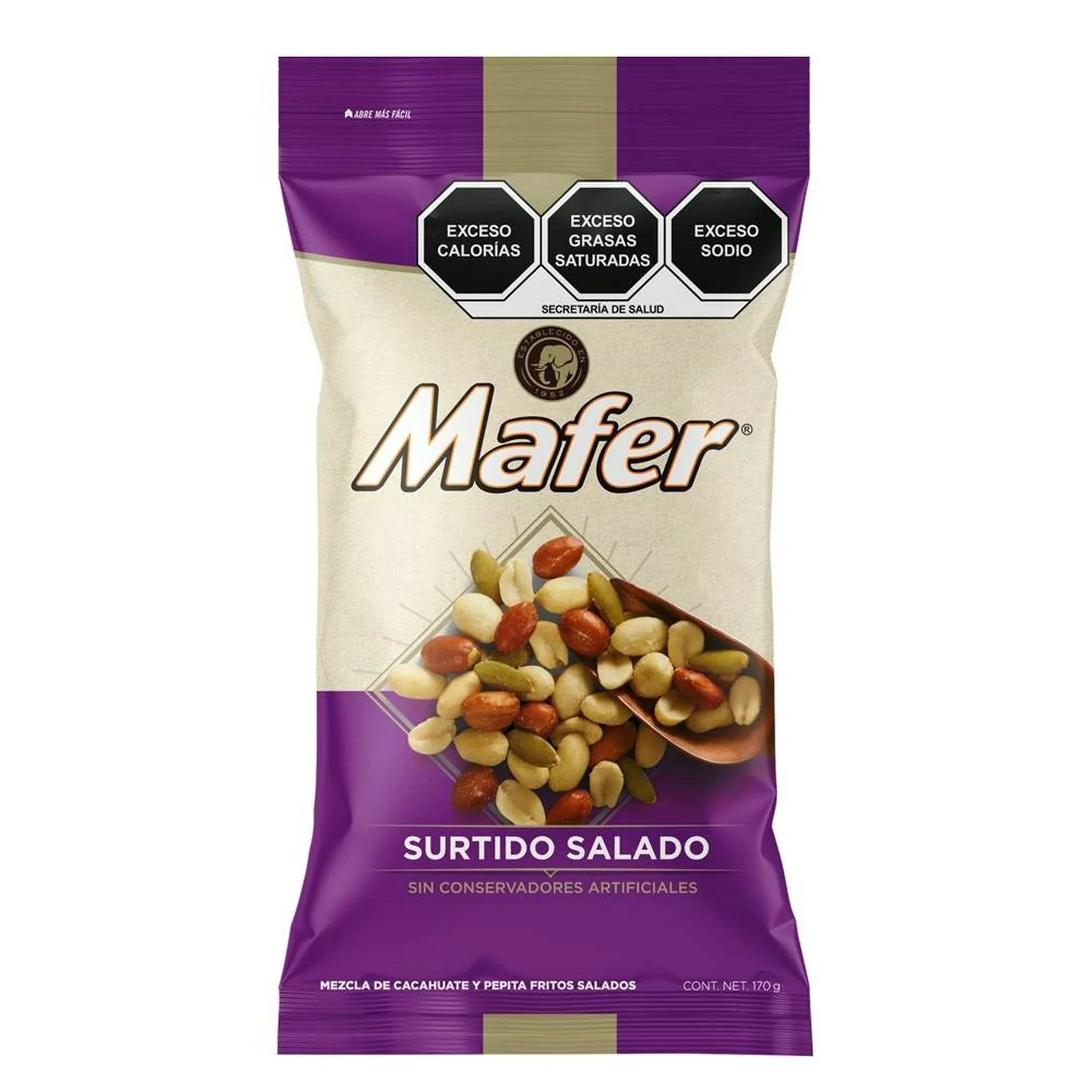 CACAHUATE MAFER SURTIDO SALADO 170  GR.